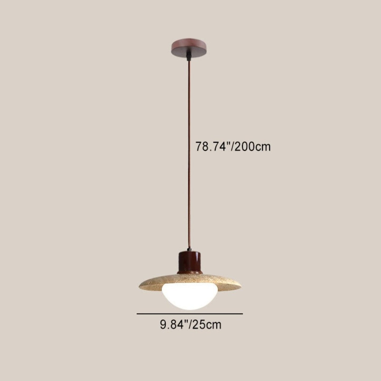 Bowen Wabi-Sabi Mini Travertine Pendant Light