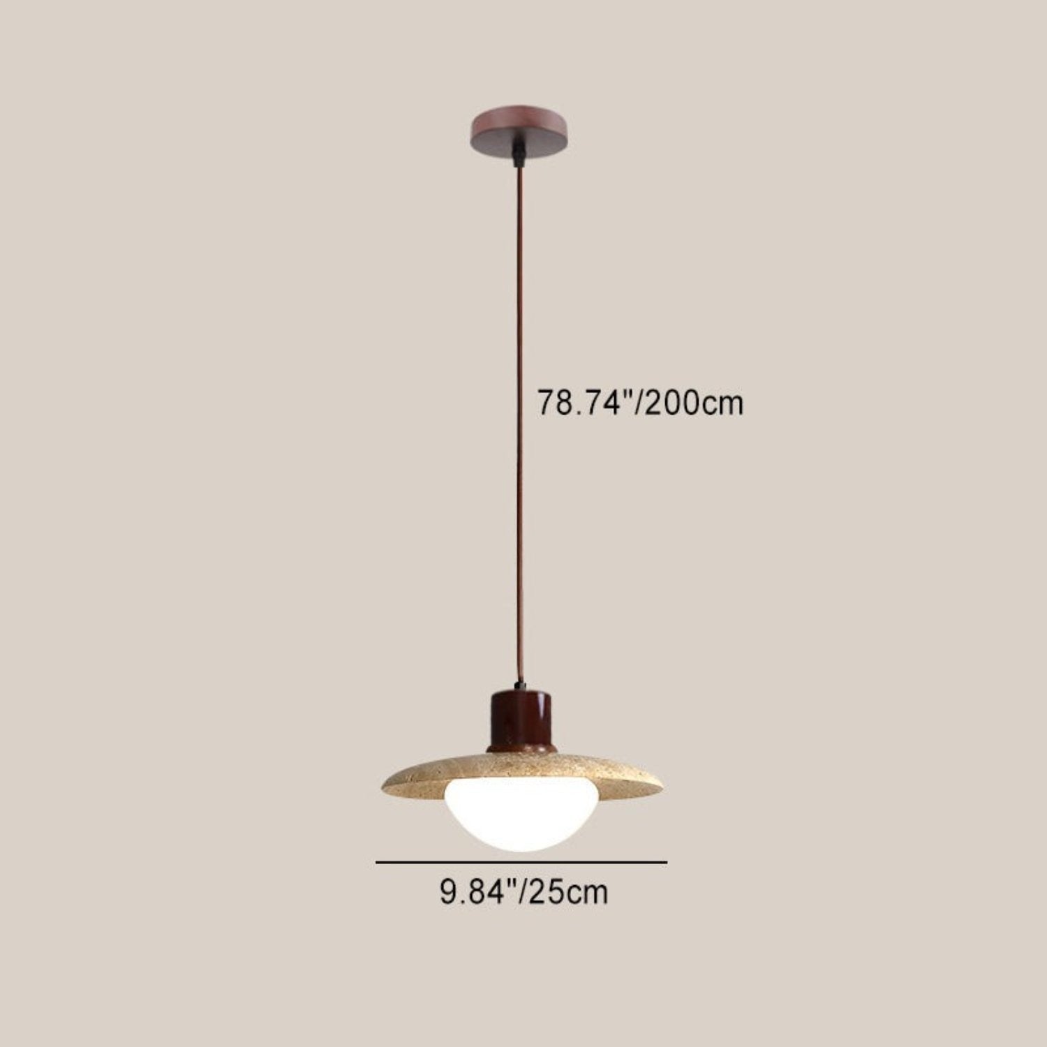 Bowen Wabi-Sabi Mini Travertine Pendant Light