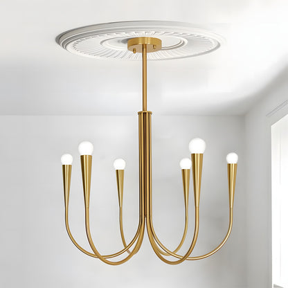 Luren Light Luxury Candle Iron Branch Chandelier