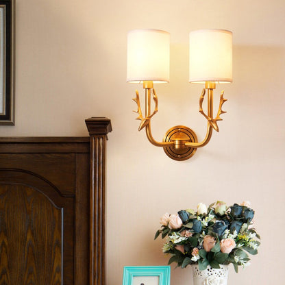 Akshara Farmhouse Brass Deer Head Wall Light