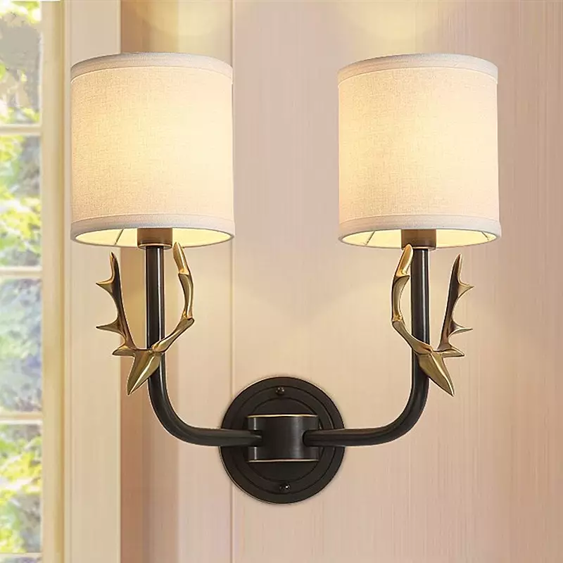 Akshara Farmhouse Brass Deer Head Wall Light
