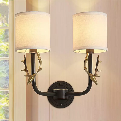 Akshara Farmhouse Brass Deer Head Wall Light