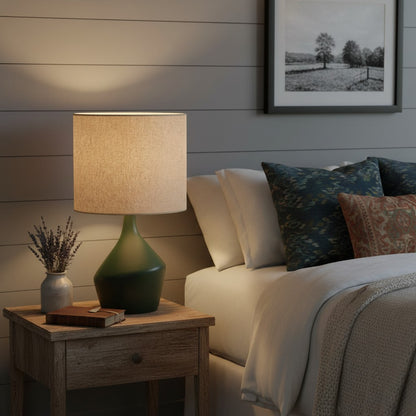 Daphne Vintage Ceramic Linen Shade Table Lamp