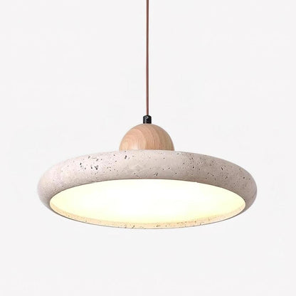 Aggiea Minimalist Yellow Travertine Frisbee Pendant Lamp