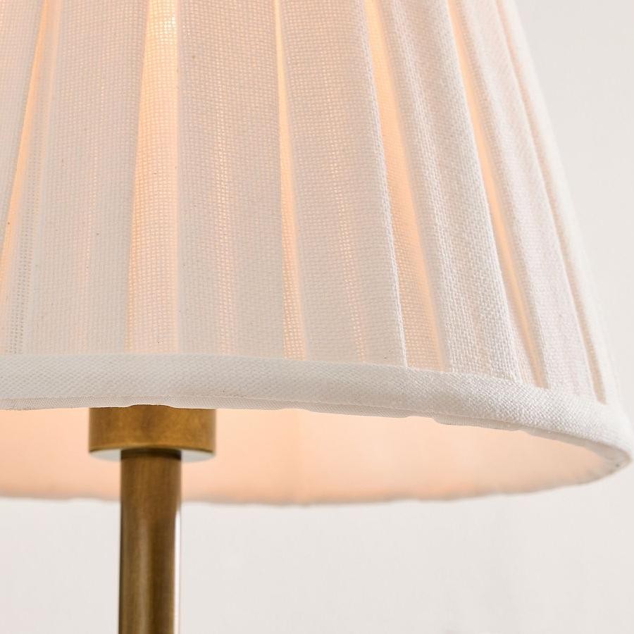Stefania Rustic White Pleated Fabric Shade Sconce
