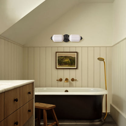 Vintage Elegant Milk Glass Eloise Wall Sconce - Retro Accent Lighting for Bathroom\Bedroom\Hallway