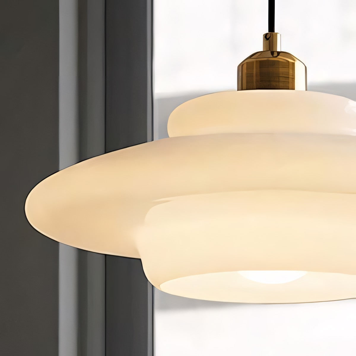 Ritika Vintage Art Cream Multi-Shape Glass Pendant Light