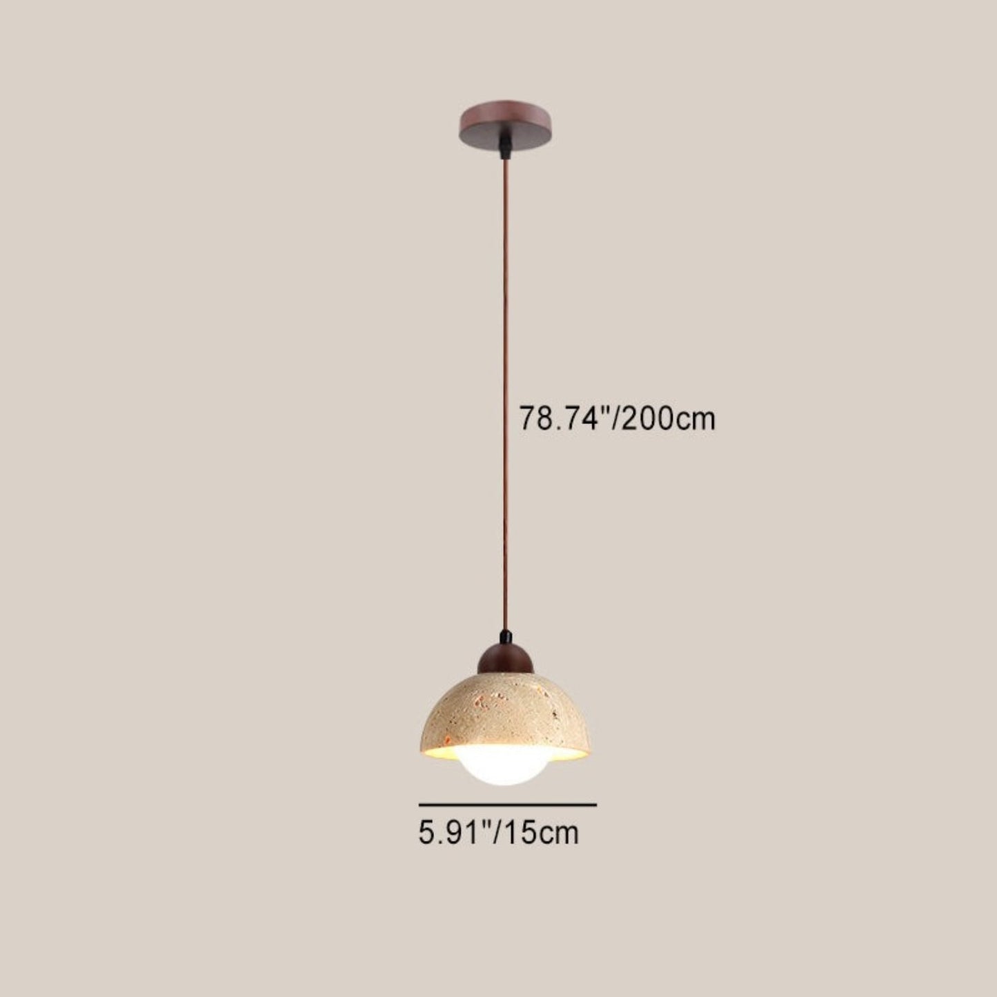Bowen Wabi-Sabi Mini Travertine Pendant Light