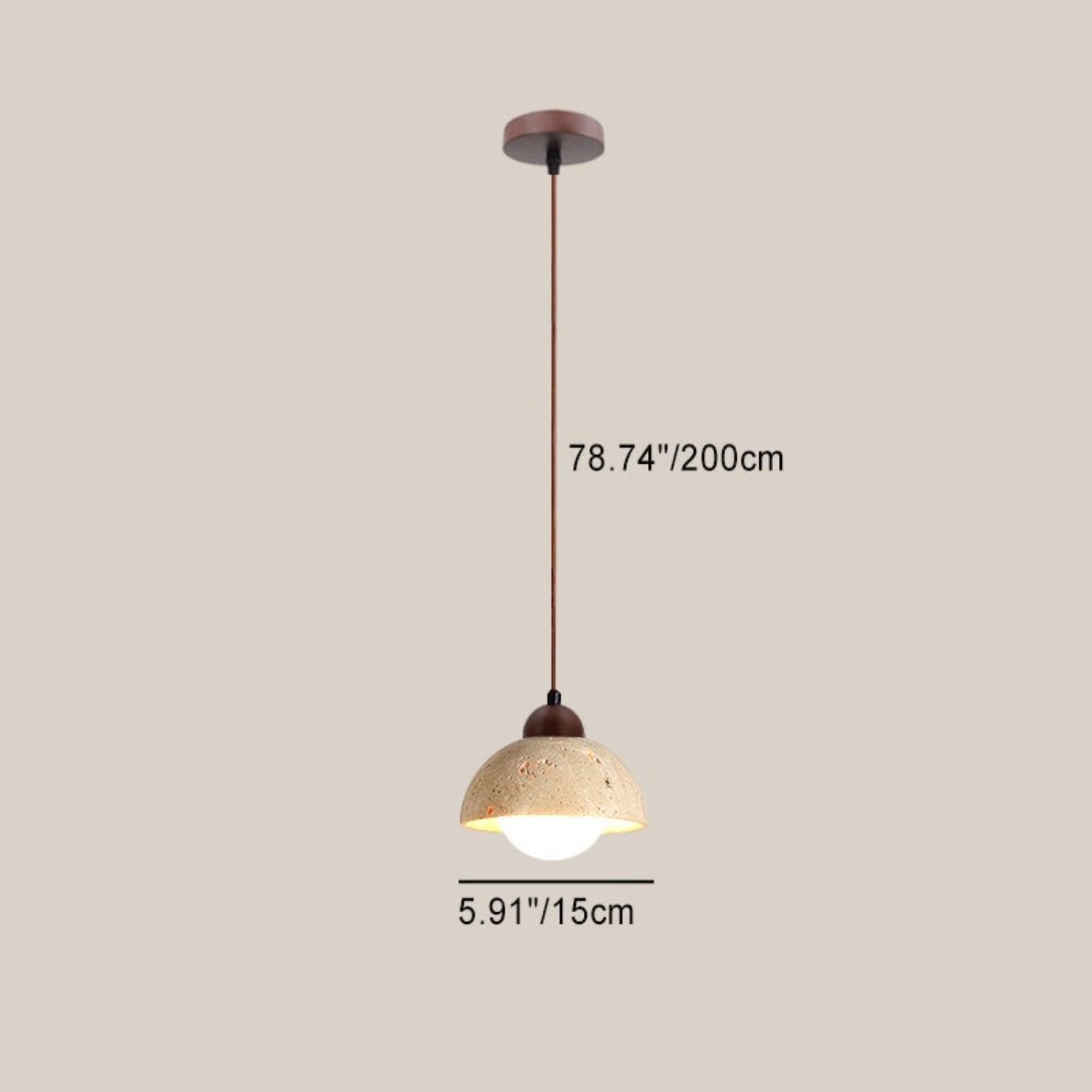 Bowen Wabi-Sabi Mini Travertine Pendant Light