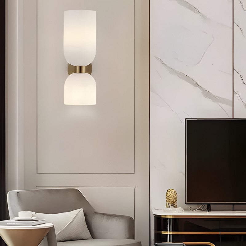 Trisia Modern Up Down Glass Wall Sconce