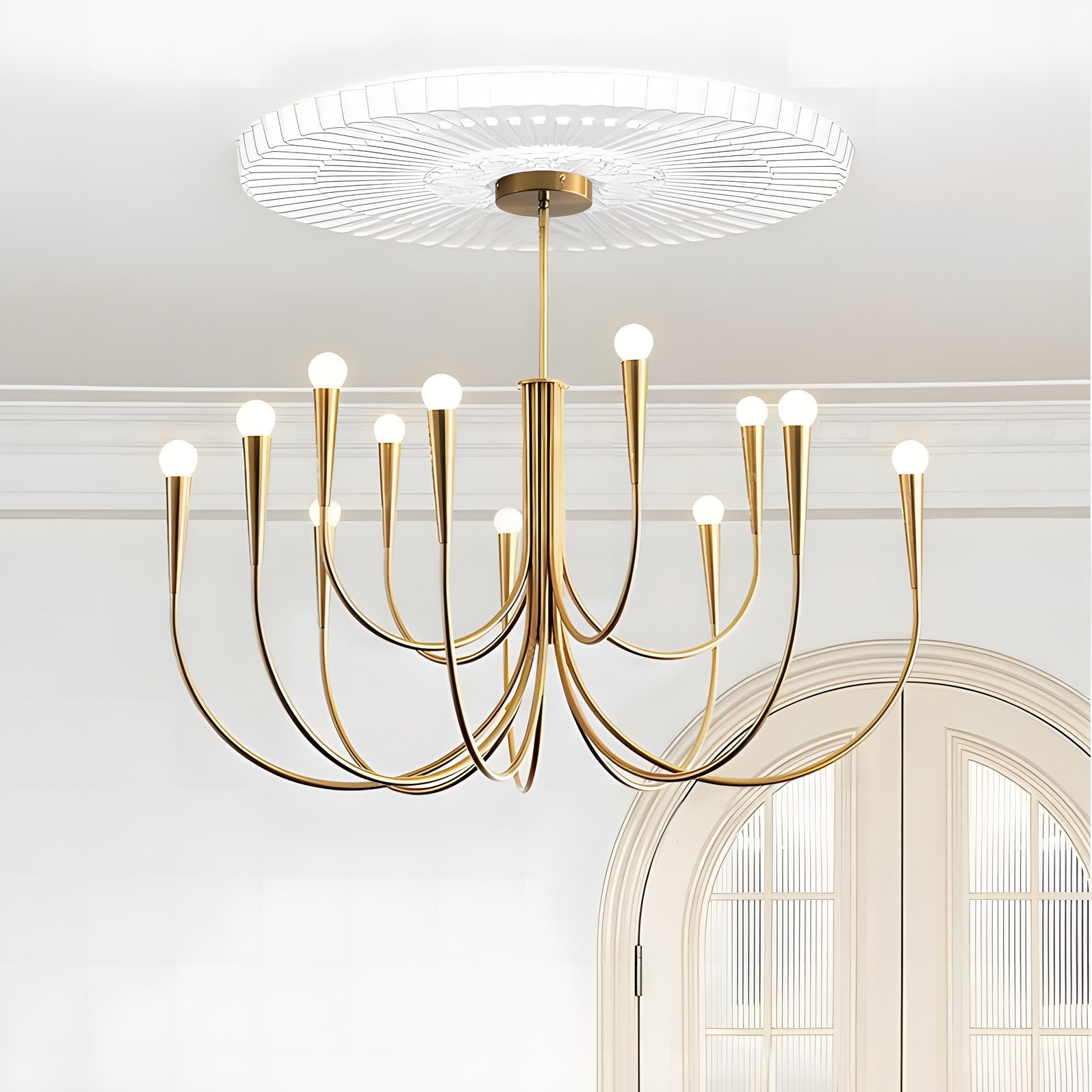 Luren Light Luxury Candle Iron Branch Chandelier
