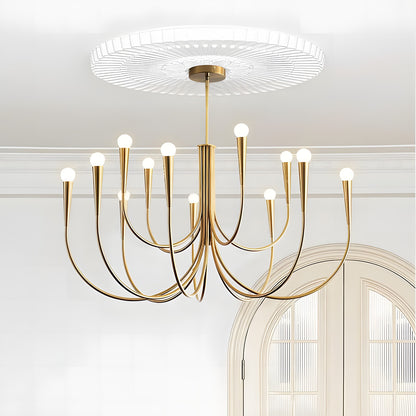 Luren Light Luxury Candle Iron Branch Chandelier