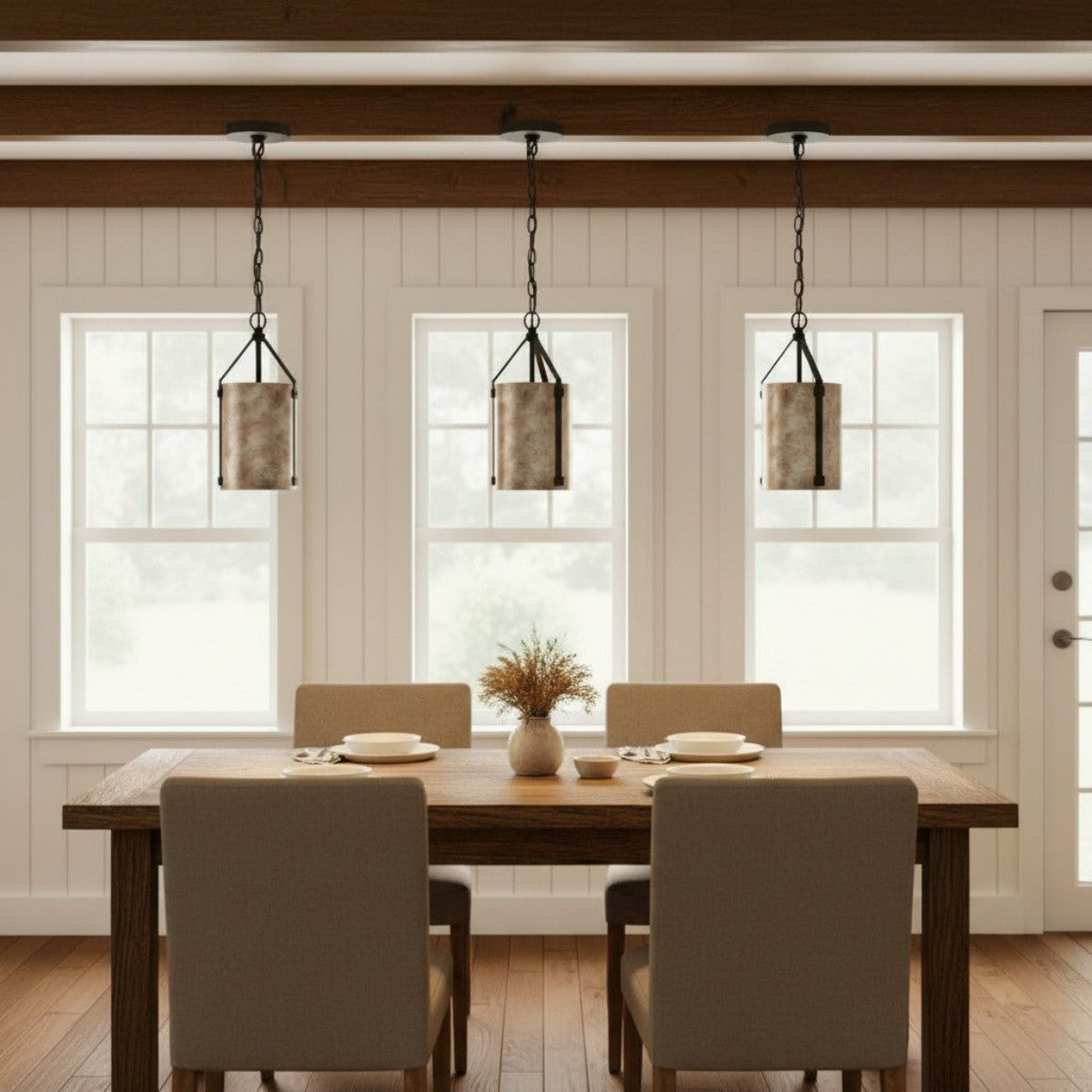 Grange Industrial Rustic Bronze Cylinder Pendant Light