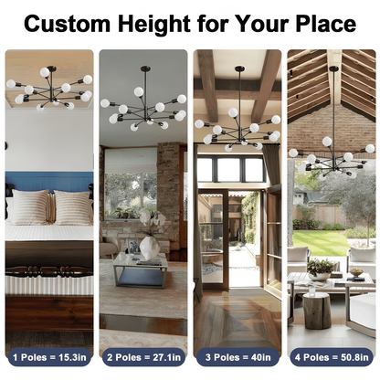 Drayven Modern Tiered Sputnik Metal Chandelier