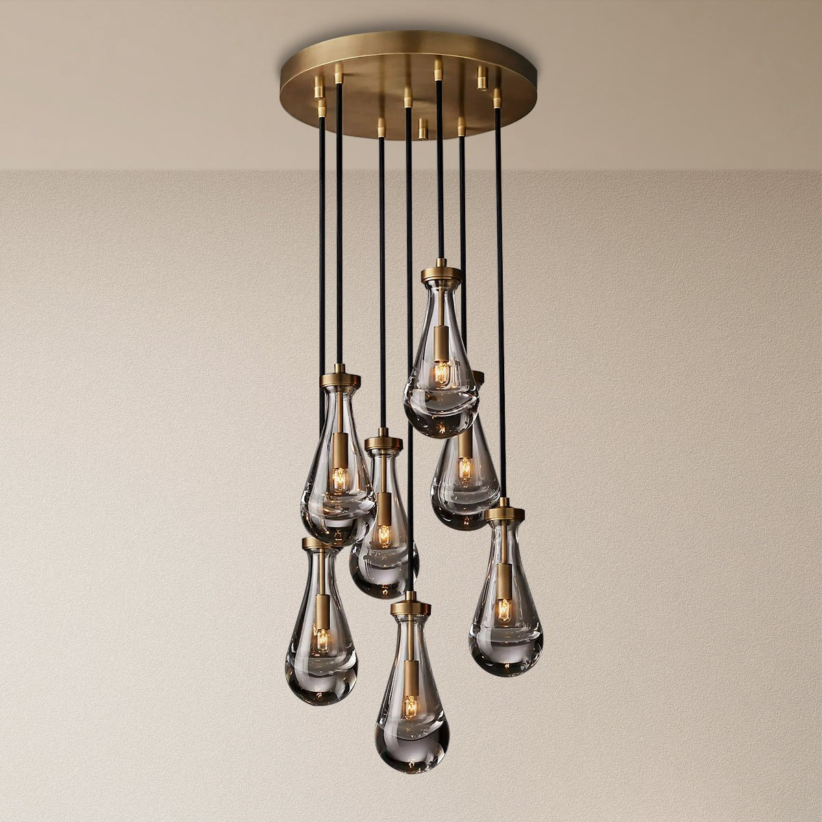 Peregrine Modern All-copper Crystal Raindrop Linear Chandelier