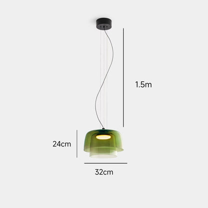 Zaire Bowl Shaped Layer Stained Glass Pendant Light