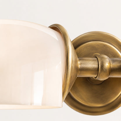 Valor Rustic Metal Double White Glass Wall Sconce
