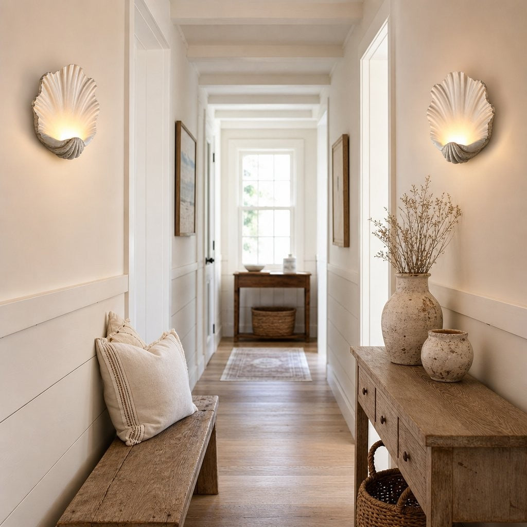 Bellamy Elegant Nautral Shell Resin Wall Light