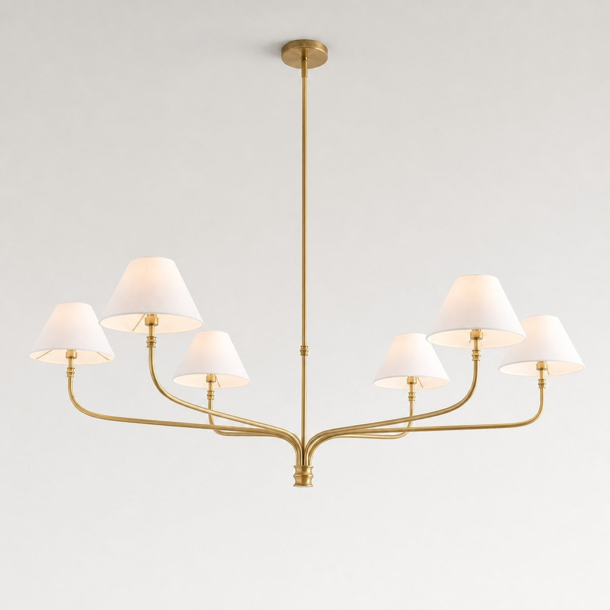 Ashlyn Modern 5/6 Light White Linen Conical Chandelier