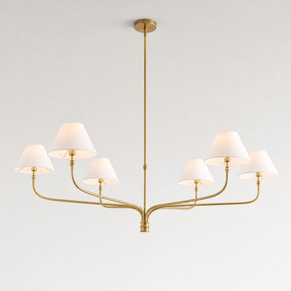 Ashlyn Modern 5/6 Light White Linen Conical Chandelier