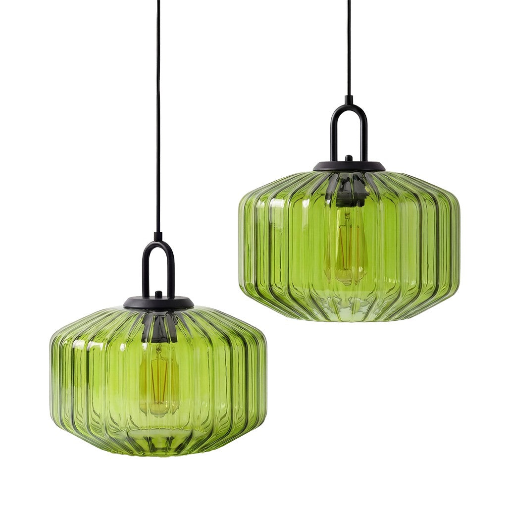Ivan Vintage Handmade Striped Glass Pendant Light