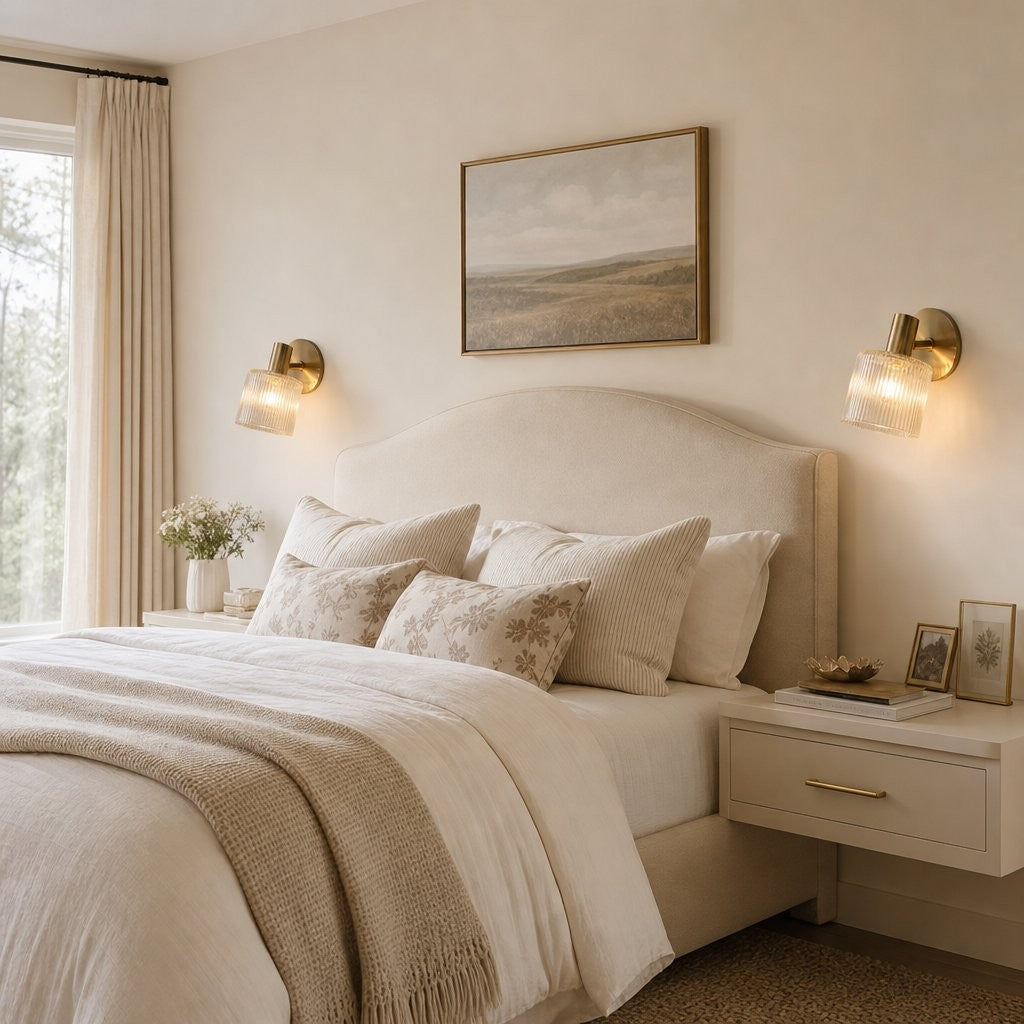 Caris Modern Brass Cylinder Glass Wall Sconce
