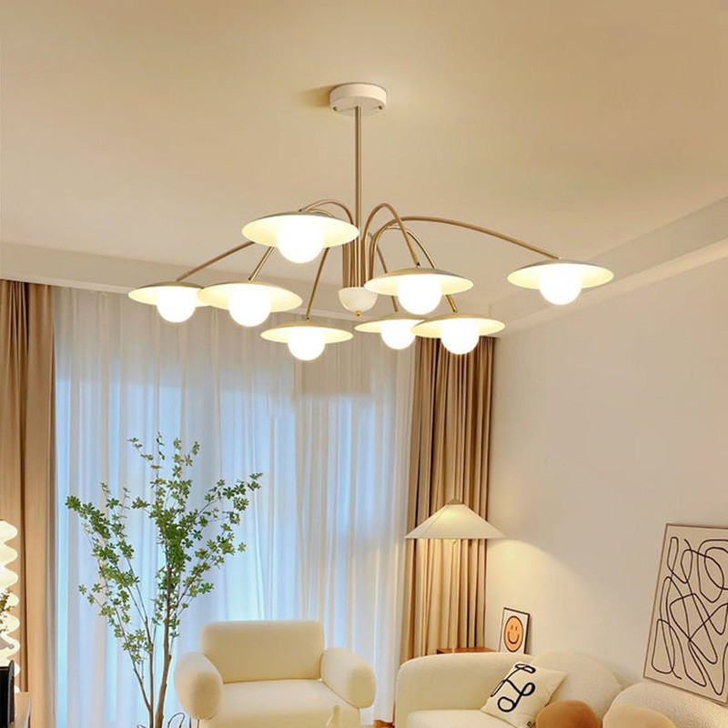 Xandros White Metal Champignon Chandelier