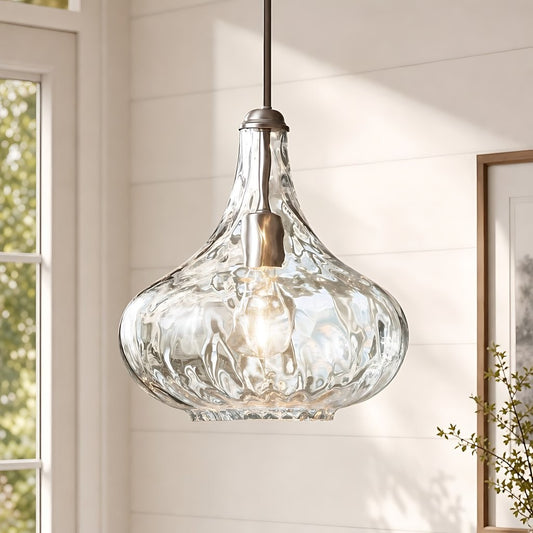 Neville Modern Water Ripples Glass Pendant Light