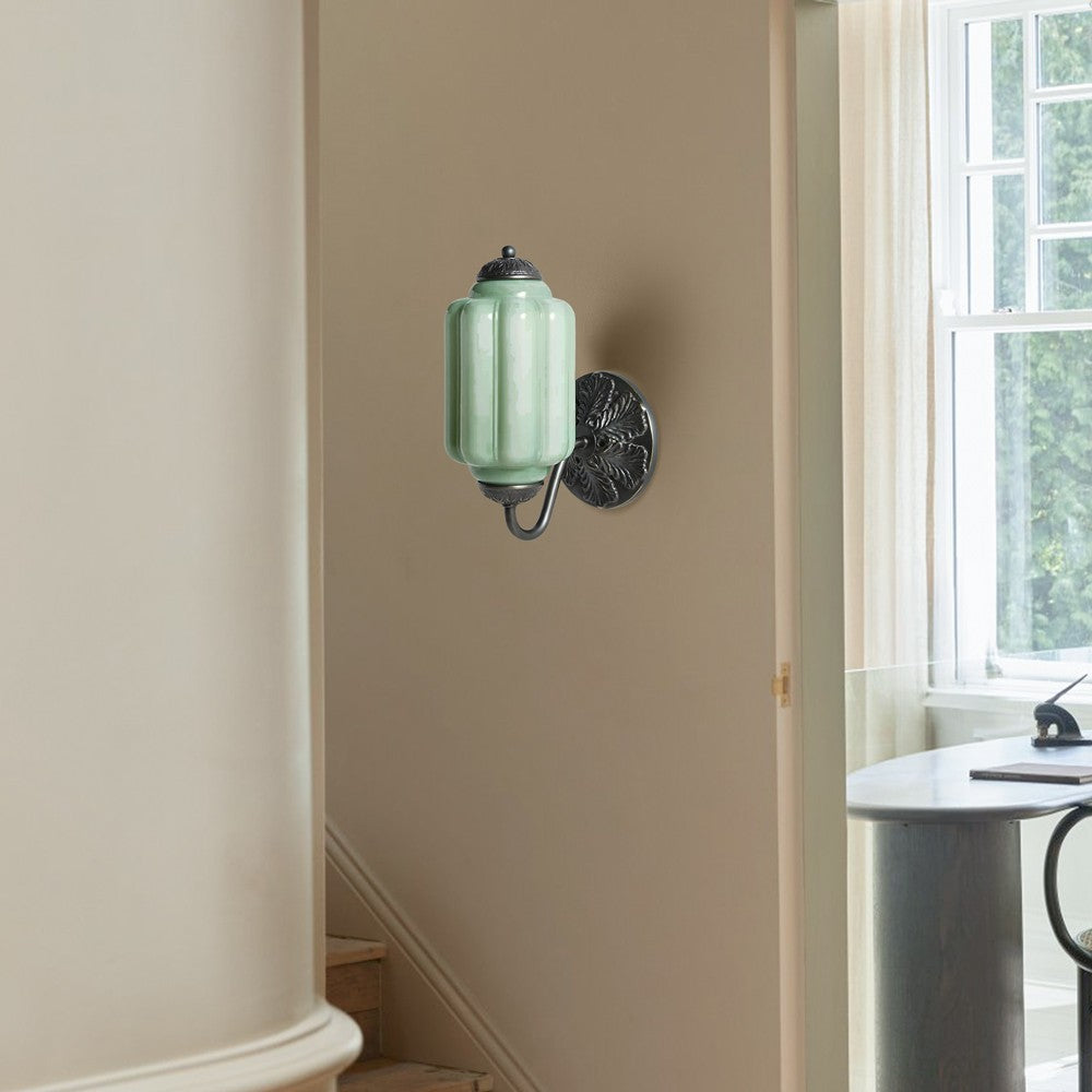 Vintage Elegant Milk Glass Eloise Wall Sconce - Retro Accent Lighting for Bathroom\Bedroom\Hallway