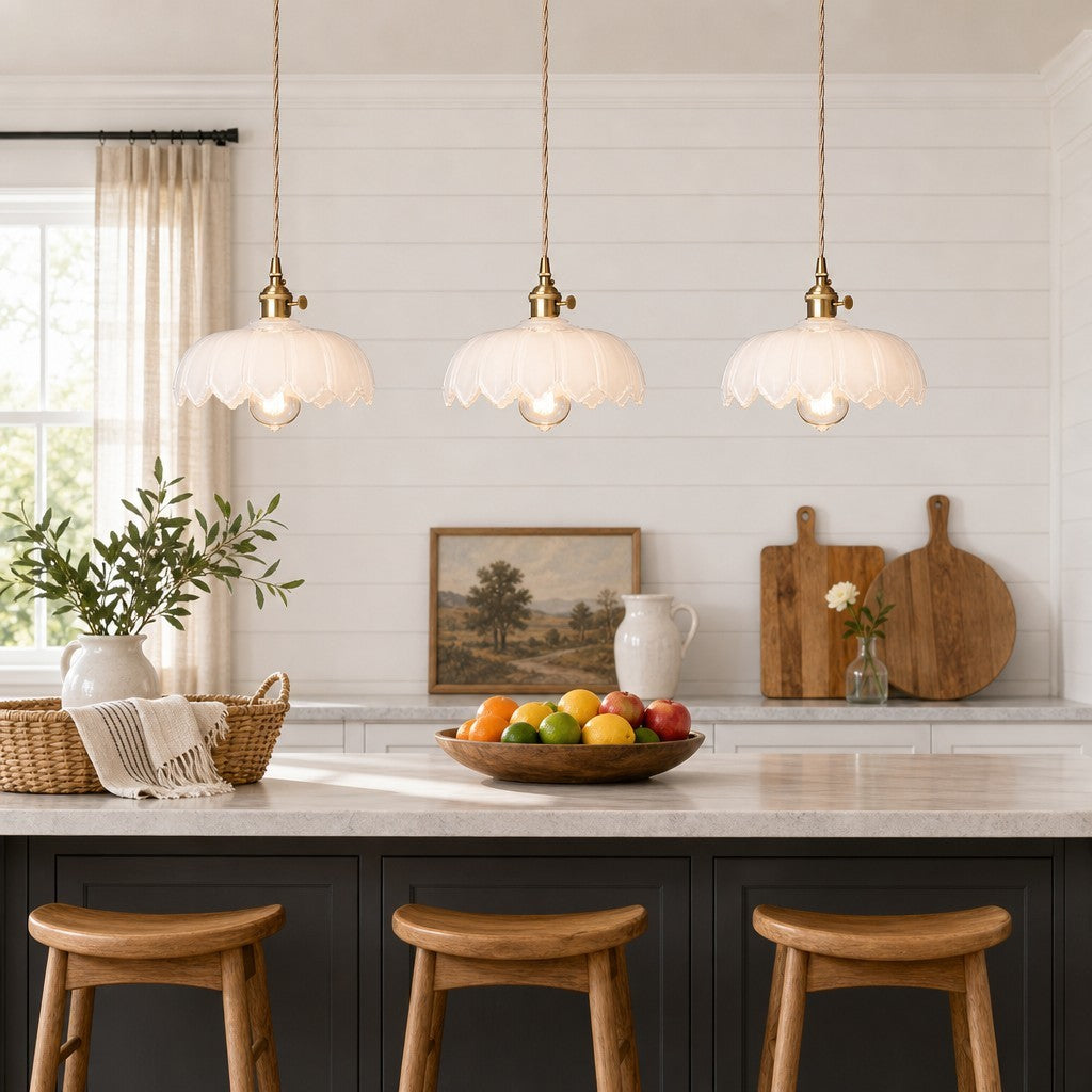 Jacinta Green Scalloped Pendant Light