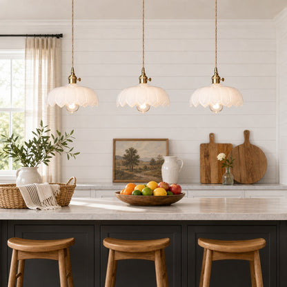 Jacinta Green Scalloped Pendant Light