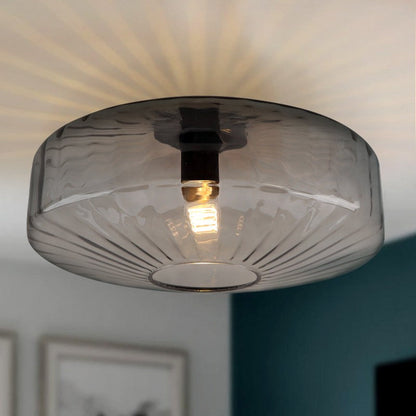 Ember Vintage Multi Color Water Ripple Glass Ceiling Light