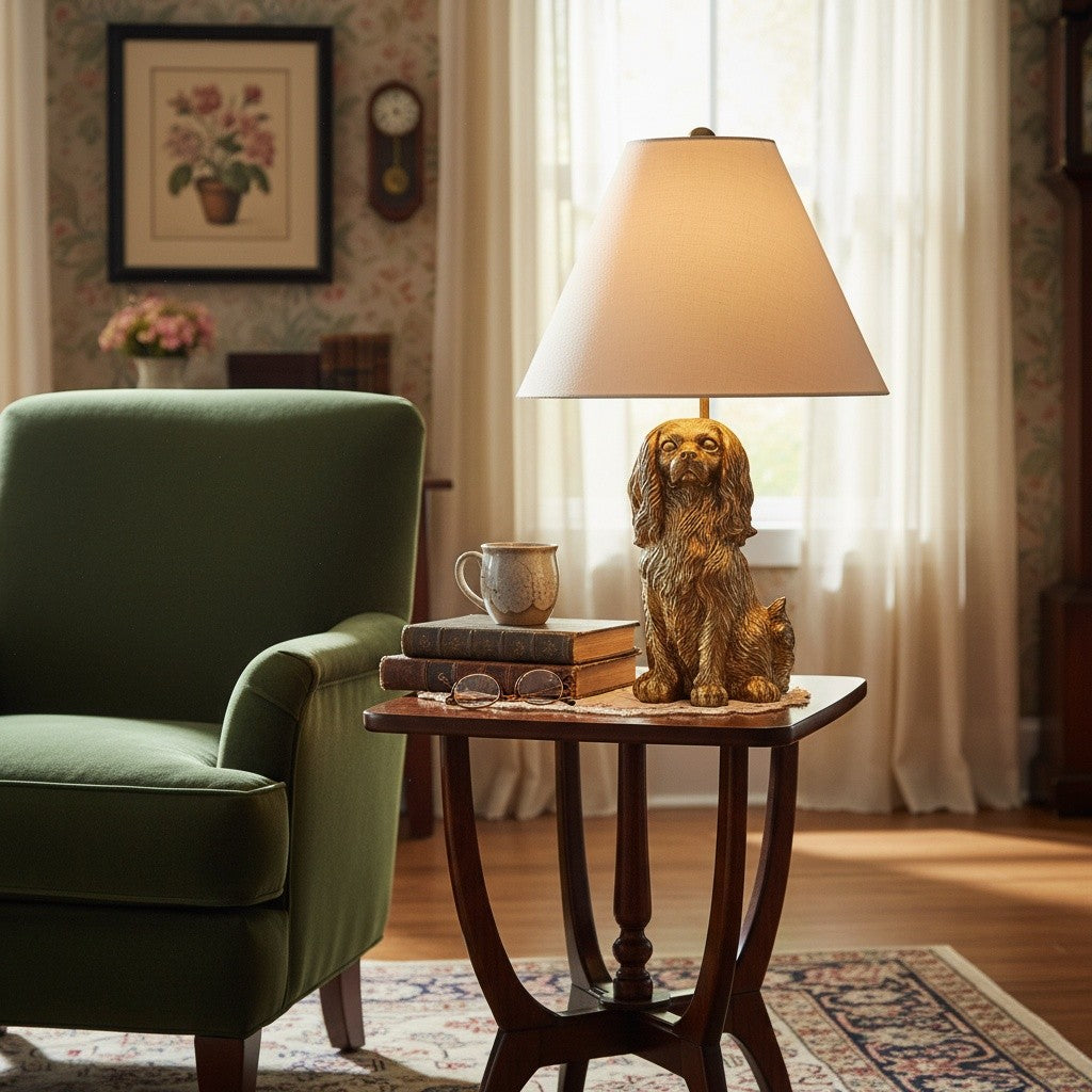 Aurea Unique Animal Table Lamp - Dog Sculptural Accent Lighting for Bedroom & Living Room