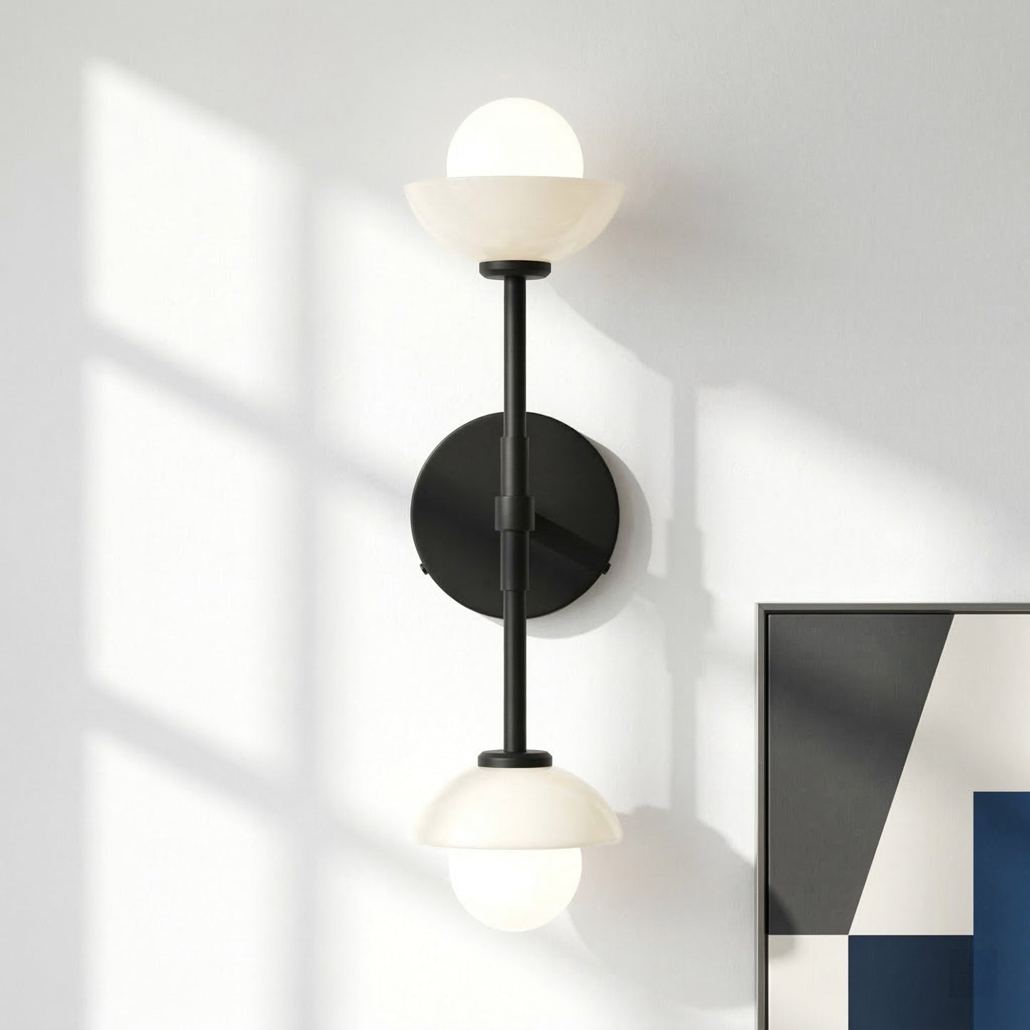 Brianna Farmhouse Alabaster Double Globe Sconce