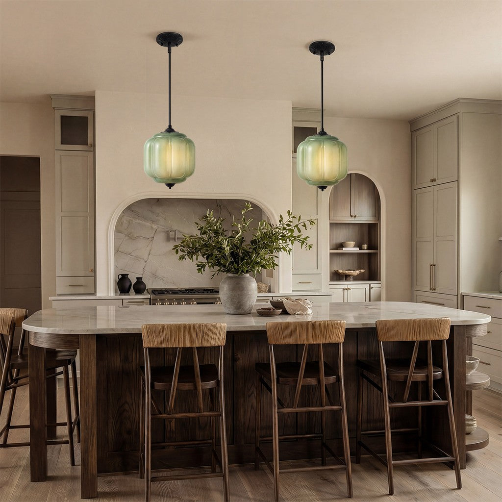 Cyrilith Vintage Milk Glass Oiled Brass Eloise Pendant light