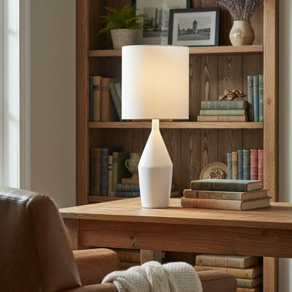 Daphne Vintage Ceramic Linen Shade Table Lamp