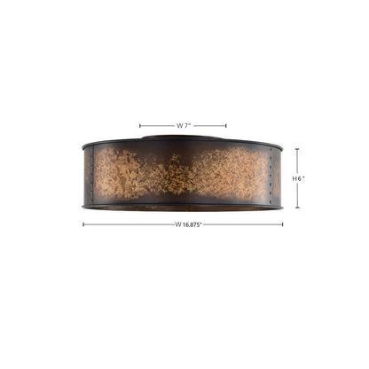 Blake Vintage Industrial Bronze Drum Flush Mount Ceiling