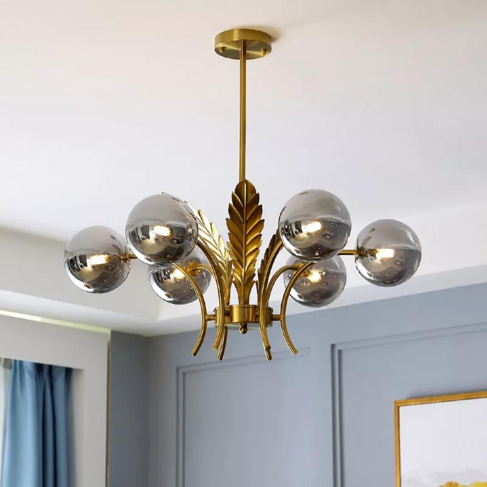 Zephyr Luxury 6-Lights Globe Glass Chandelier
