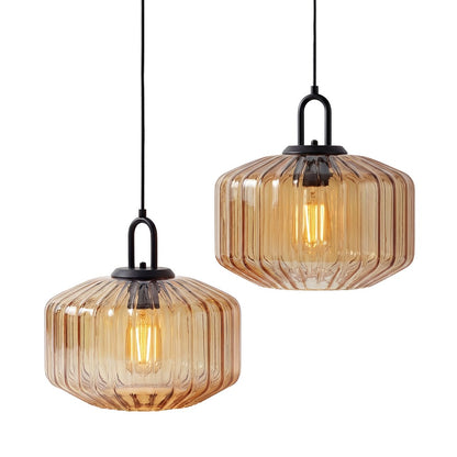 Ivan Vintage Handmade Striped Glass Pendant Light