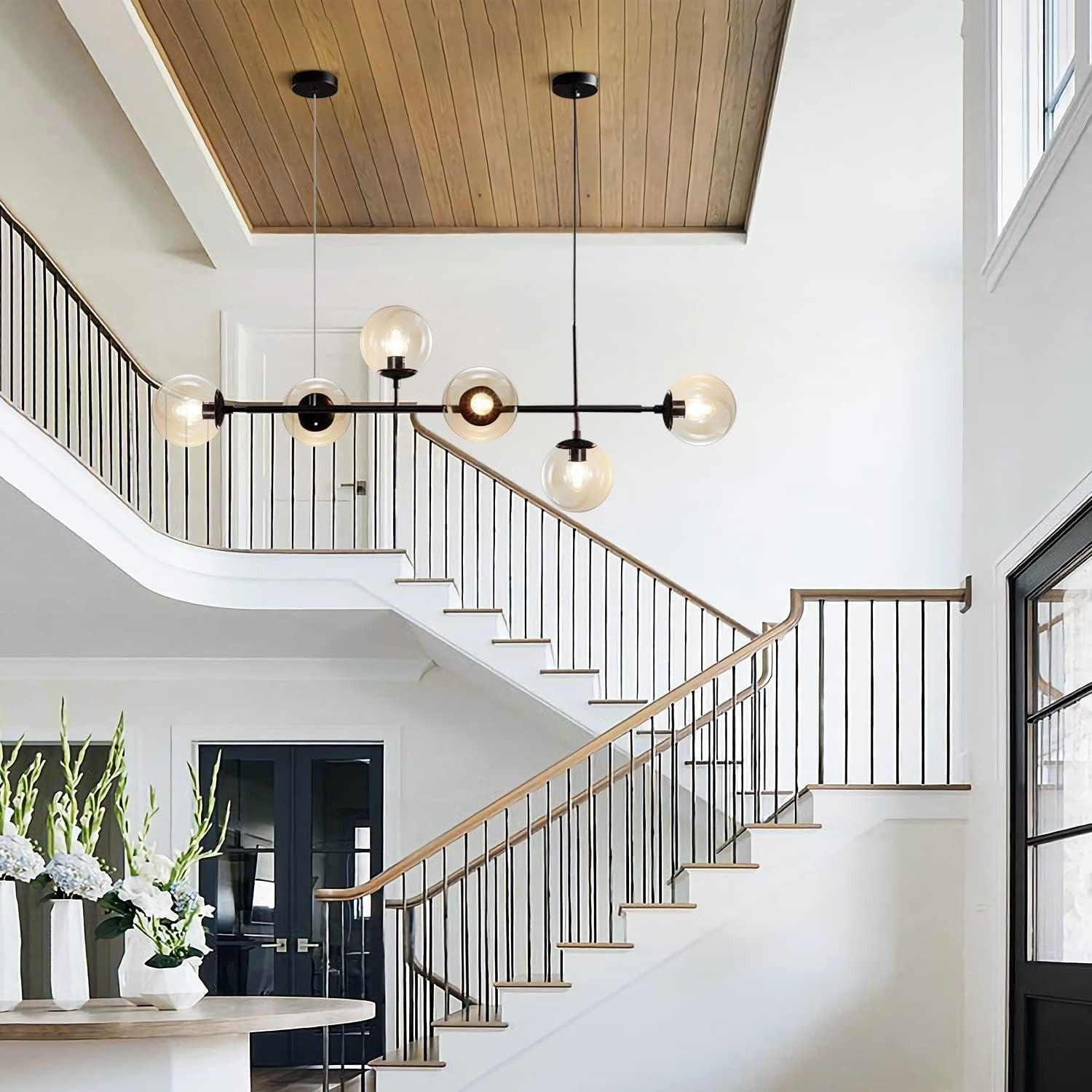 Celestina 6 Light Linear Glass Orb Pendant Light