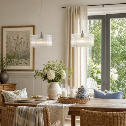 Erisen Farmhouse Ribbed Glass Pendant Light