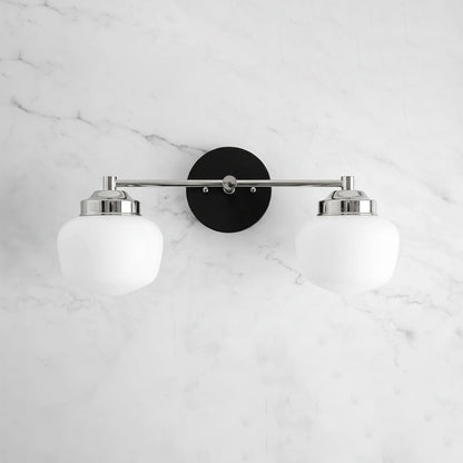 Makhai 2 Lights Farmhouse White Globes Vanity Wall Light