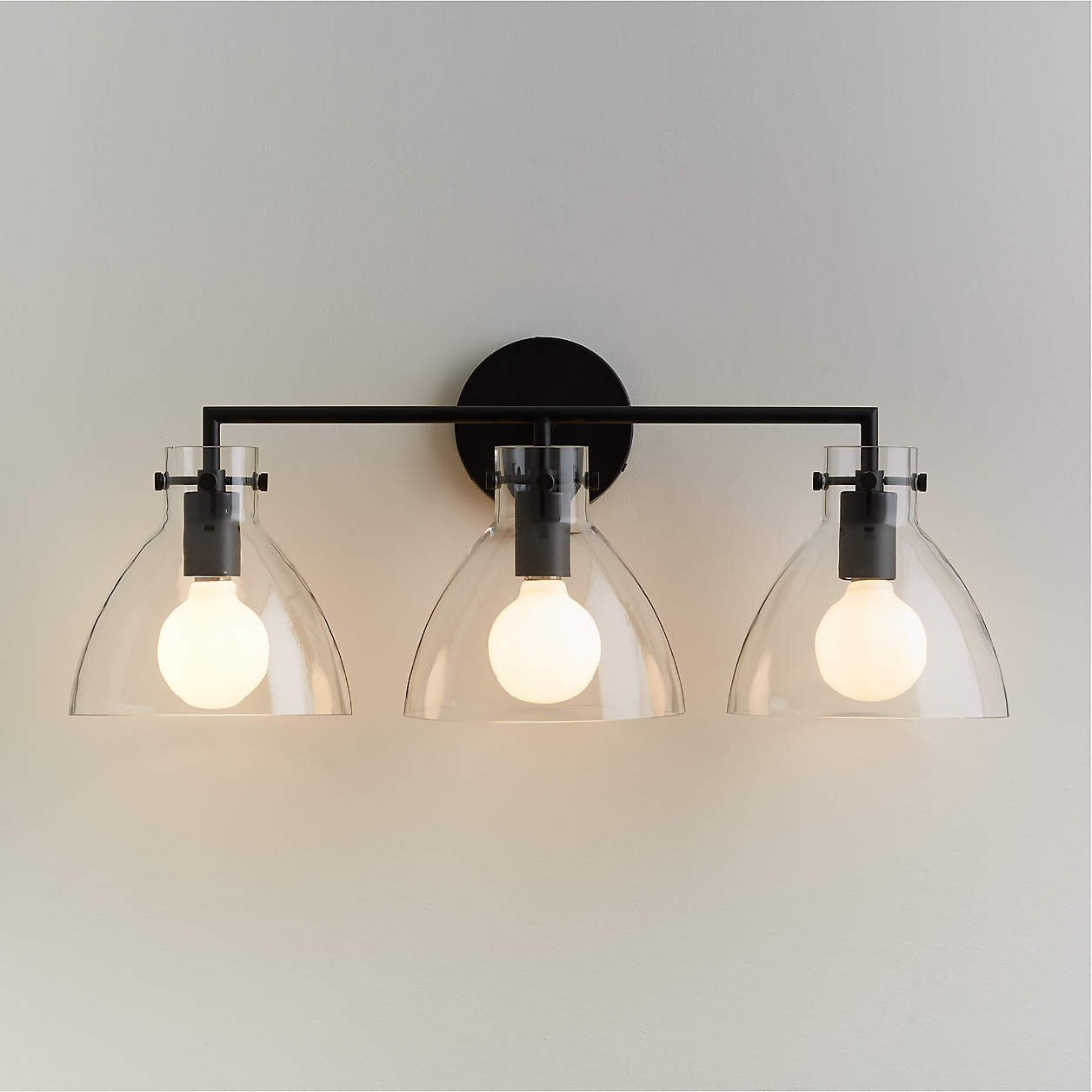 York Minimalist 3-Light Glass Globe Metal Wall Light