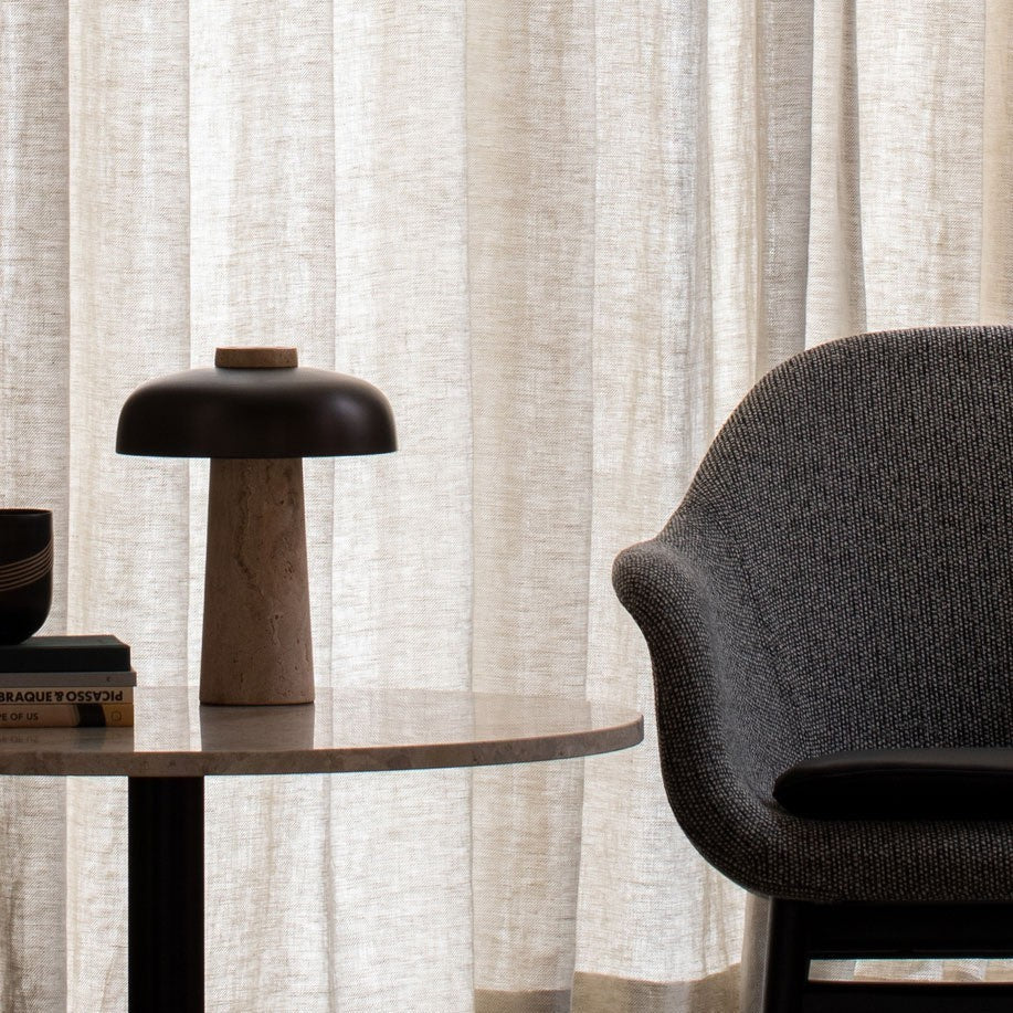 Salma Travertine Mushroom LED Table Lamp