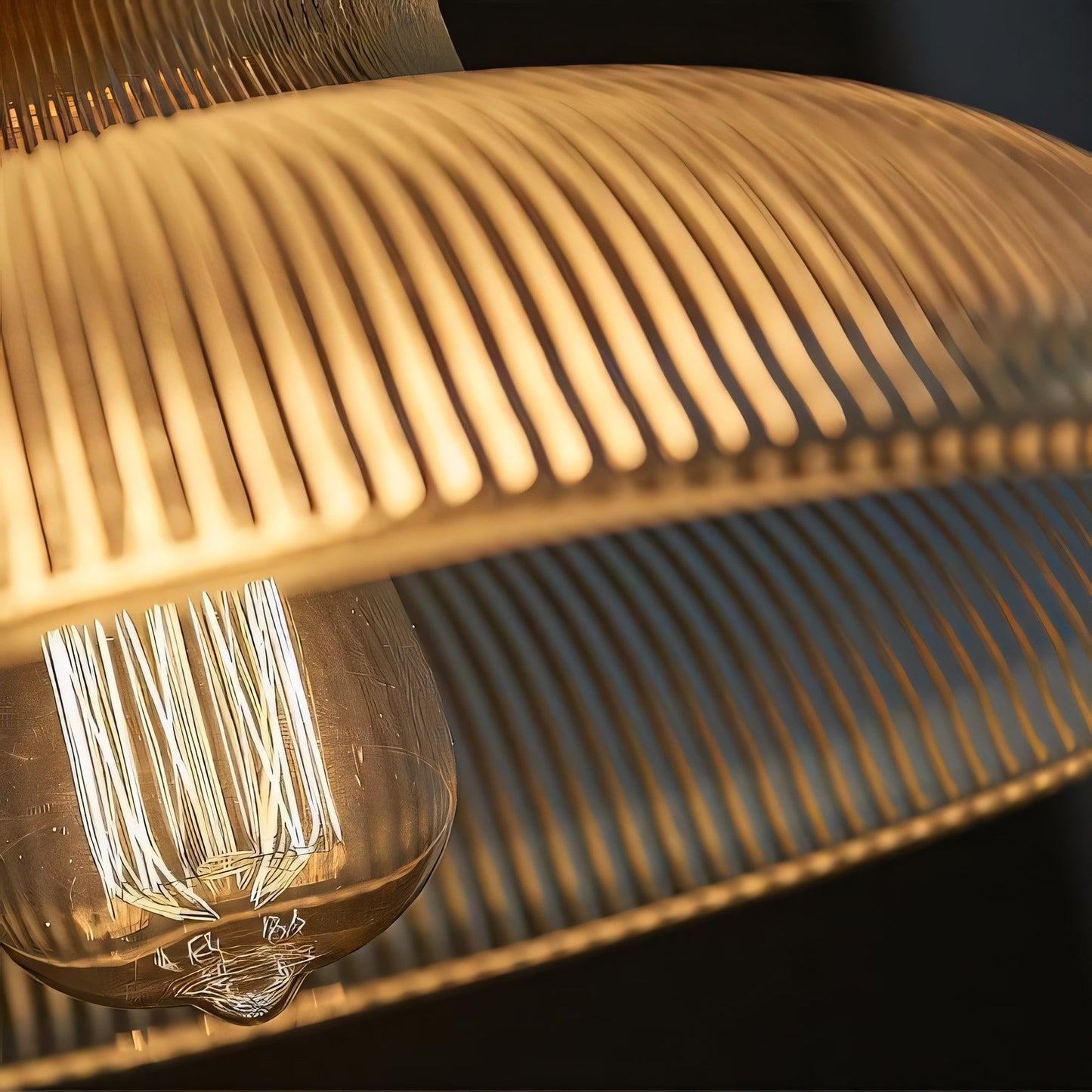 Aevia Vintage Transparent Striped Glass Pendant Light