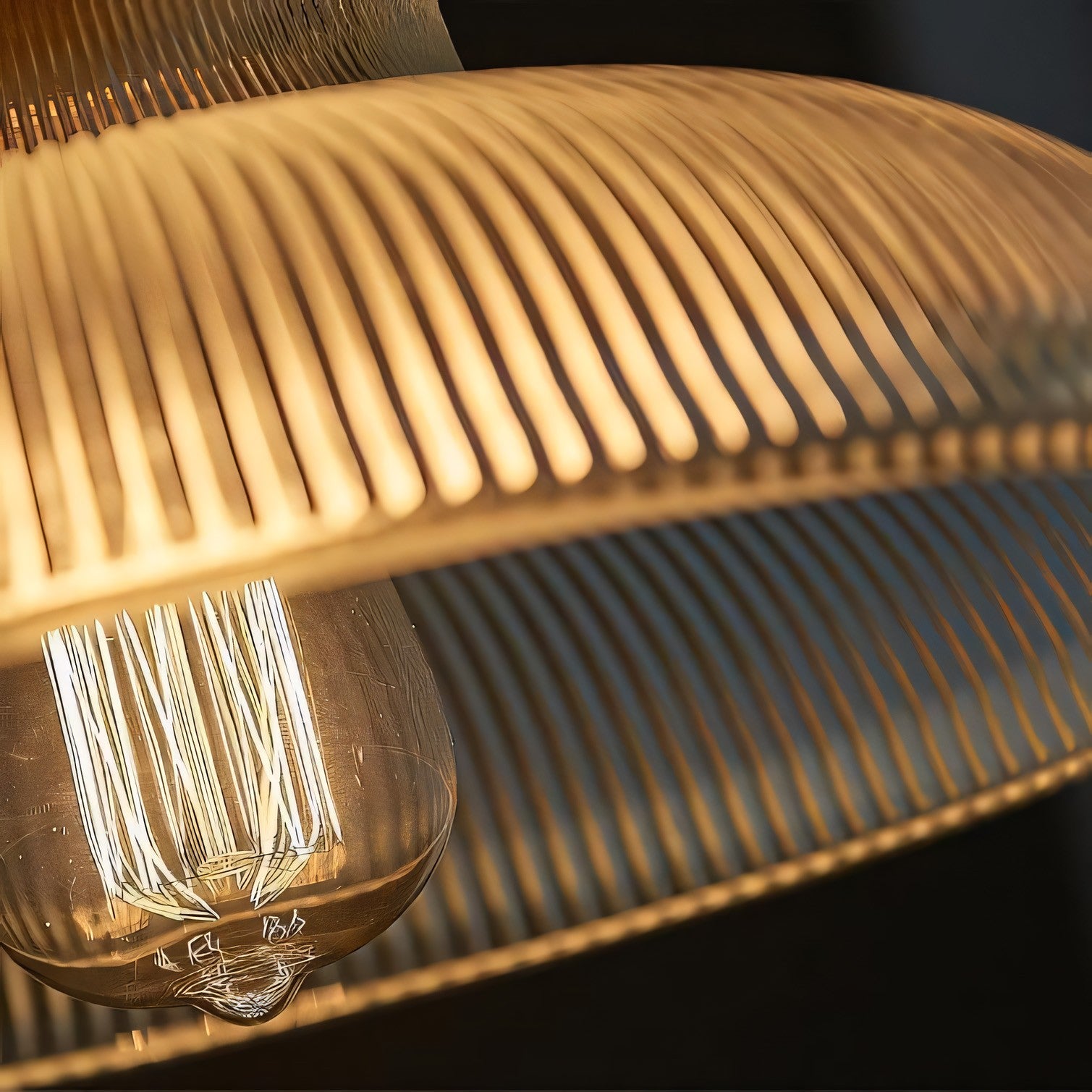 Aevia Vintage Transparent Striped Glass Pendant Light