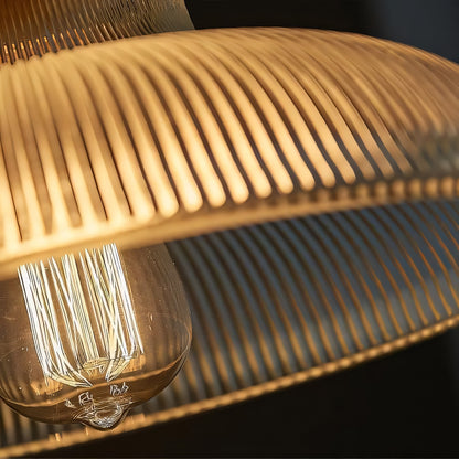 Aevia Vintage Transparent Striped Glass Pendant Light