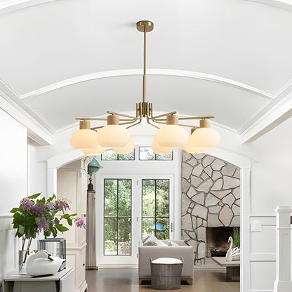 Jesper Gold Modern Frosted Glass Chandelier