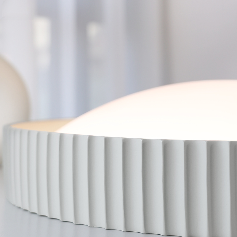 Arnold ‎Minimalist Round Led Fluted Concrete Ceiling Light