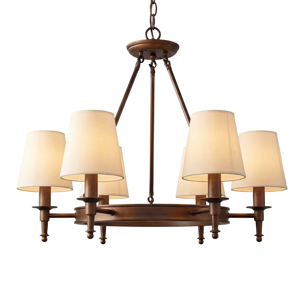 Yasmin Antique Brass Wagon Wheel Chandelier